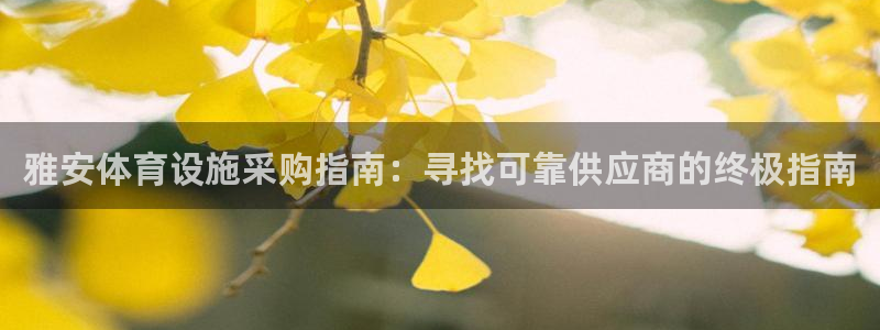 注册意昂3：雅安体育设施采购指南：寻找可靠供应商的终
