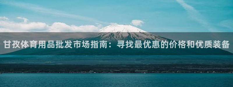 意昂3集团官网首页：甘孜体育用品批发市场指南：寻找最