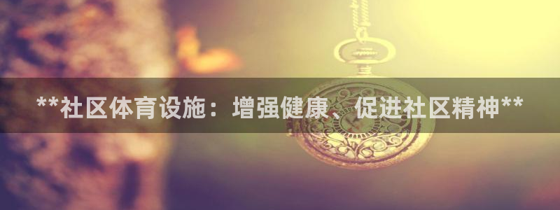 注册意昂3：**社区体育设施：增强健康、促进社区精神
