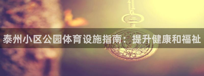 意昂体育3：泰州小区公园体育设施指南：提升健康和福祉