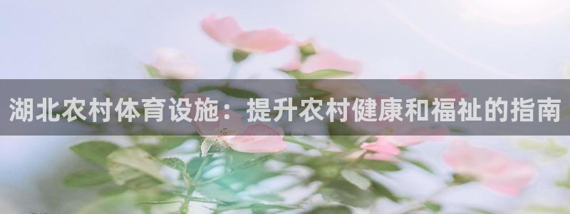 意昂体育3平台假的吗是真的吗：湖北农村体育设施：提升