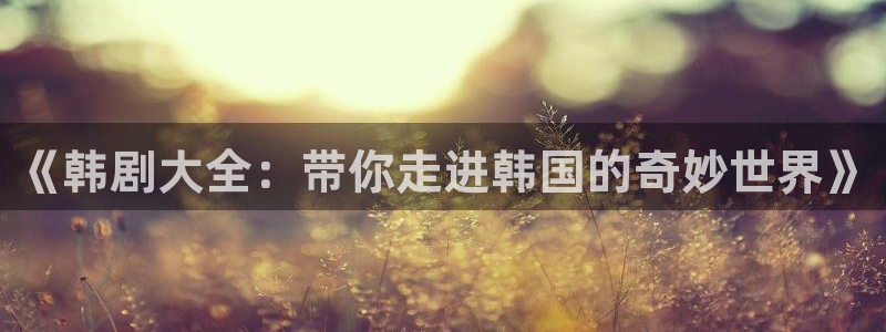 小小影视tv版：《韩剧大全：带你走进韩国的奇妙世界》